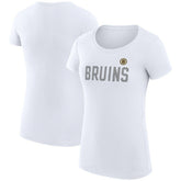Boston Bruins G-III 4Her by Carl Banks Women's Super-Slim Fit Lightweight Dot Print Team T-Shirt - White - NHL