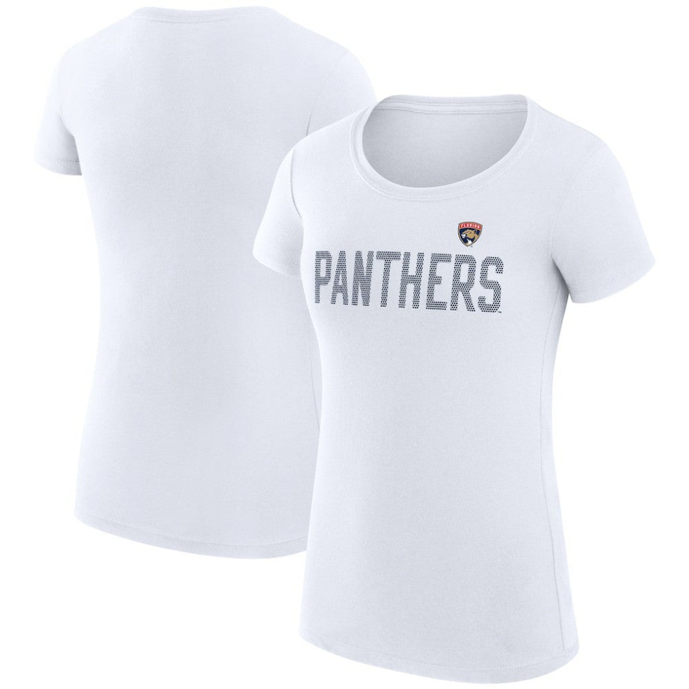 Florida Panthers G-III 4Her by Carl Banks Women's Super-Slim Fit Lightweight Dot Print Team T-Shirt - White - NHL