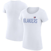 New York Islanders G-III 4Her by Carl Banks Women's Super-Slim Fit Lightweight Dot Print Team T-Shirt - White - NHL