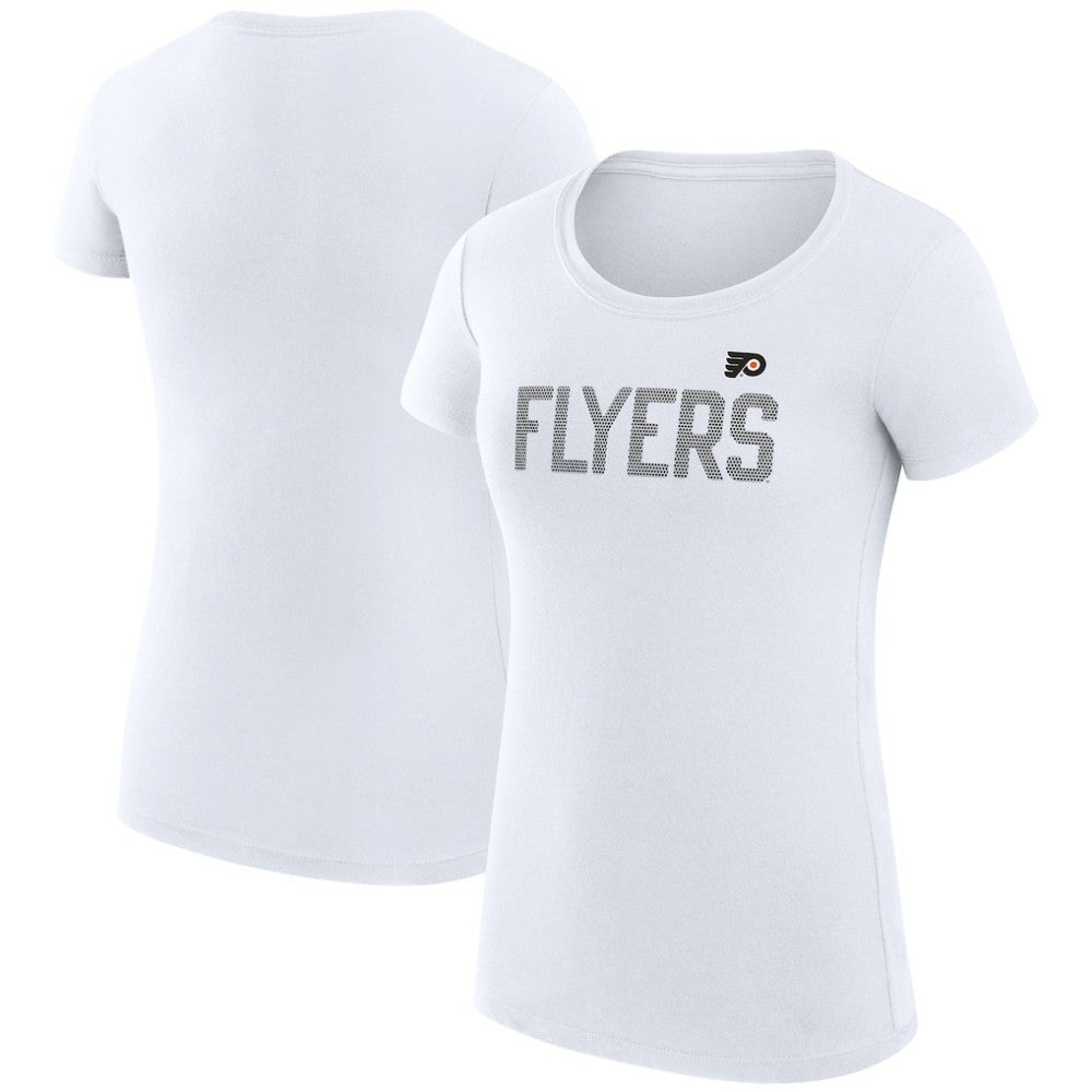 Philadelphia Flyers G-III 4Her by Carl Banks Women's Super-Slim Fit Lightweight Dot Print Team T-Shirt - White - NHL