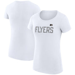Philadelphia Flyers G-III 4Her by Carl Banks Women's Super-Slim Fit Lightweight Dot Print Team T-Shirt - White - NHL
