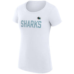 San Jose Sharks G-III 4Her by Carl Banks Women's Super-Slim Fit Lightweight Dot Print Team T-Shirt - White - NHL