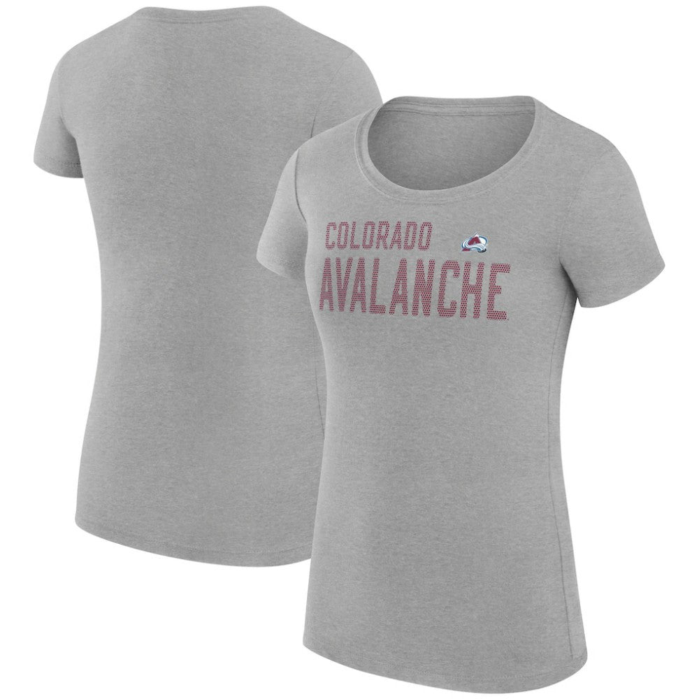 Colorado Avalanche G-III 4Her by Carl Banks Women's Super-Slim Fit Lightweight Dot Print Team T-Shirt - Heather Gray - NHL