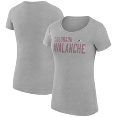 Colorado Avalanche G-III 4Her by Carl Banks Women's Super-Slim Fit Lightweight Dot Print Team T-Shirt - Heather Gray - NHL