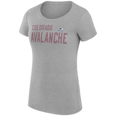 Colorado Avalanche G-III 4Her by Carl Banks Women's Super-Slim Fit Lightweight Dot Print Team T-Shirt - Heather Gray - NHL