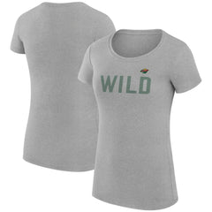 Minnesota Wild G-III 4Her by Carl Banks Women's Super-Slim Fit Lightweight Dot Print Team T-Shirt - Heather Gray - NHL