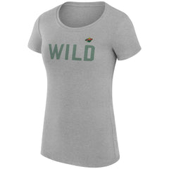 Minnesota Wild G-III 4Her by Carl Banks Women's Super-Slim Fit Lightweight Dot Print Team T-Shirt - Heather Gray - NHL