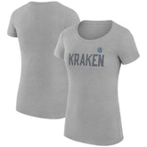 Seattle Kraken G-III 4Her by Carl Banks Women's Super-Slim Fit Lightweight Dot Print Team T-Shirt - Heather Gray - NHL