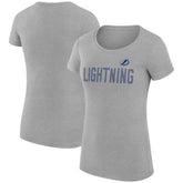 Tampa Bay Lightning G-III 4Her by Carl Banks Women's Super-Slim Fit Lightweight Dot Print Team T-Shirt - Heather Gray - NHL