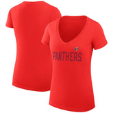 Florida Panthers G-III 4Her by Carl Banks Women's Super-Slim Fit Lightweight Dot Print Team V-Neck T-Shirt - Red - NHL
