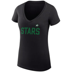 Dallas Stars G-III 4Her by Carl Banks Women's Super-Slim Fit Lightweight Dot Print Team V-Neck T-Shirt - Black - NHL