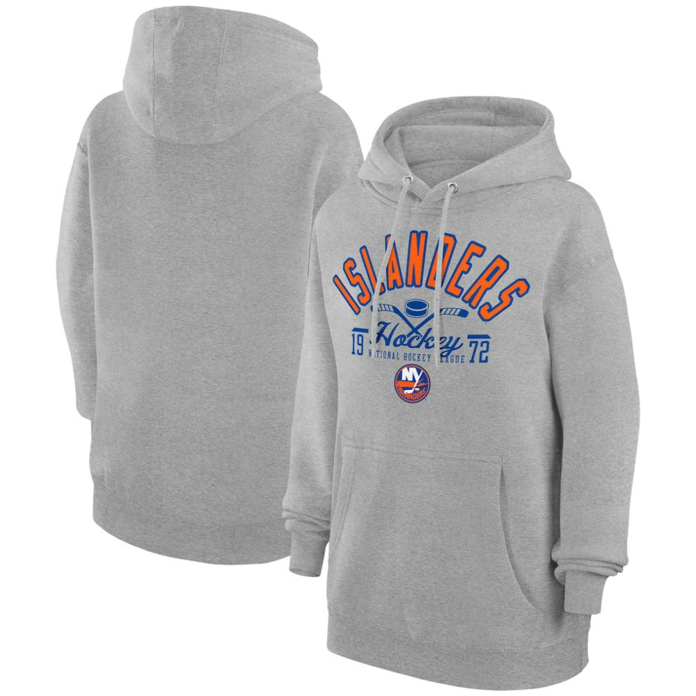 New York Islanders Starter Puck Pullover Hoodie - Heather Gray - NHL