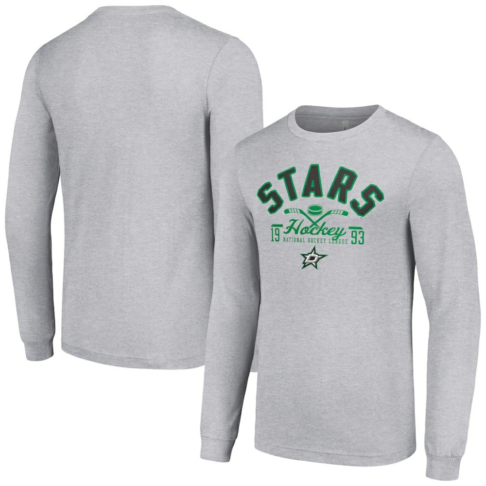 Dallas Stars Starter Puck Long Sleeve T-Shirt - Heather Gray - NHL
