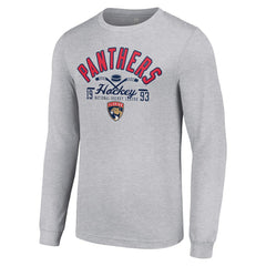 Florida Panthers Starter Puck Long Sleeve T-Shirt - Heather Gray - NHL