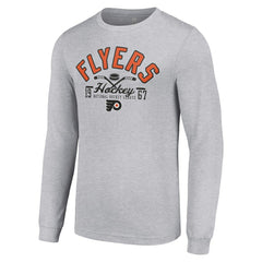 Philadelphia Flyers Starter Puck Long Sleeve T-Shirt - Heather Gray - NHL