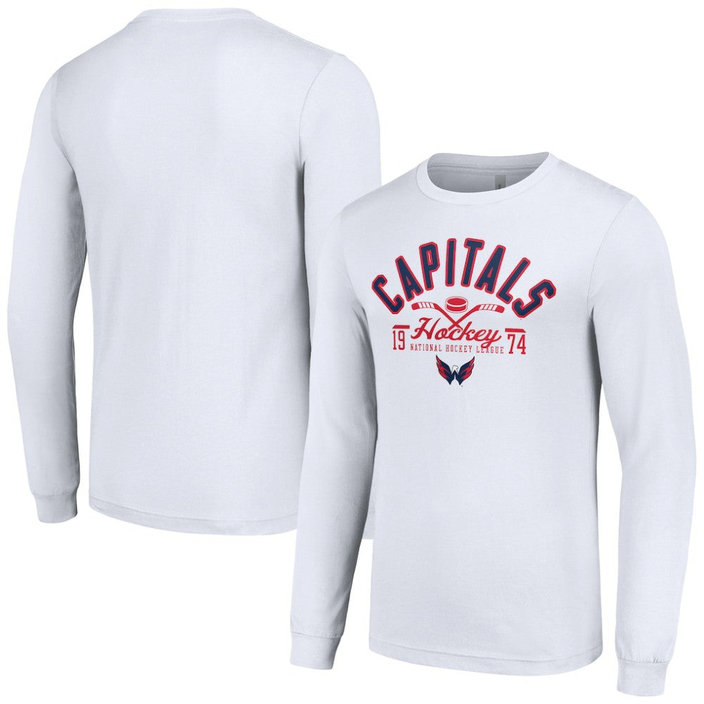 Washington Capitals Starter Puck Long Sleeve T-Shirt - White - NHL