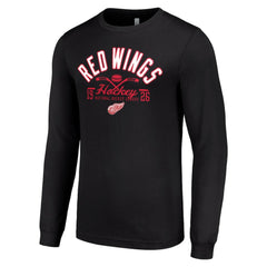 Detroit Red Wings Starter Puck Long Sleeve T-Shirt - Black - NHL