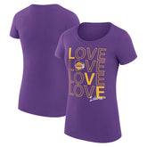 Los Angeles Lakers G-III 4Her by Carl Banks Women's Super-Slim Fit Lightweight Basketball Love T-Shirt Purple - NBA