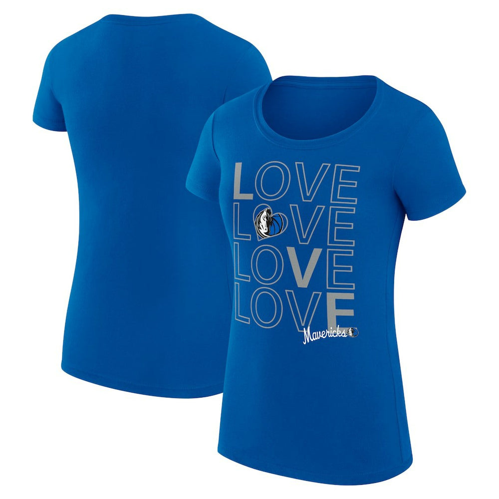Dallas Mavericks G-III 4Her by Carl Banks Women's Super-Slim Fit Lightweight Basketball Love T-Shirt Royal - NBA