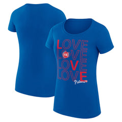 Detroit Pistons G-III 4Her by Carl Banks Women's Super-Slim Fit Lightweight Basketball Love T-Shirt Royal - NBA