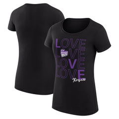 Sacramento Kings G-III 4Her by Carl Banks Women's Super-Slim Fit Lightweight Basketball Love T-Shirt Black - NBA