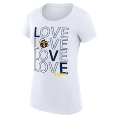 Denver Nuggets G-III 4Her by Carl Banks Women's Super-Slim Fit Lightweight Basketball Love T-Shirt White - NBA