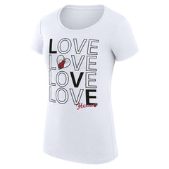 Miami Heat G-III 4Her by Carl Banks Women's Super-Slim Fit Lightweight Basketball Love T-Shirt White - NBA