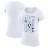 New York Knicks G-III 4Her by Carl Banks Women's Super-Slim Fit Lightweight Basketball Love T-Shirt White - NBA