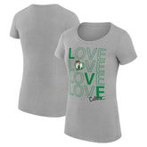 Boston Celtics G-III 4Her by Carl Banks Women's Super-Slim Fit Lightweight Basketball Love T-Shirt Heather Gray - NBA