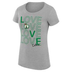 Boston Celtics G-III 4Her by Carl Banks Women's Super-Slim Fit Lightweight Basketball Love T-Shirt Heather Gray - NBA