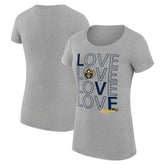 Denver Nuggets G-III 4Her by Carl Banks Women's Super-Slim Fit Lightweight Basketball Love T-Shirt Heather Gray - NBA