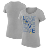 Golden State Warriors G-III 4Her by Carl Banks Women's Super-Slim Fit Lightweight Basketball Love T-Shirt Heather Gray - NBA