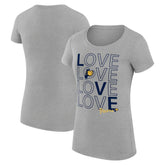 Indiana Pacers G-III 4Her by Carl Banks Women's Super-Slim Fit Lightweight Basketball Love T-Shirt Heather Gray - NBA