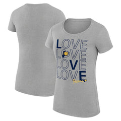 Indiana Pacers G-III 4Her by Carl Banks Women's Super-Slim Fit Lightweight Basketball Love T-Shirt Heather Gray - NBA