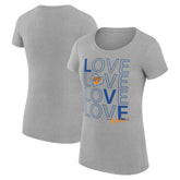 New York Knicks G-III 4Her by Carl Banks Women's Super-Slim Fit Lightweight Basketball Love T-Shirt Heather Gray - NBA