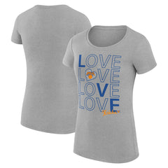New York Knicks G-III 4Her by Carl Banks Women's Super-Slim Fit Lightweight Basketball Love T-Shirt Heather Gray - NBA