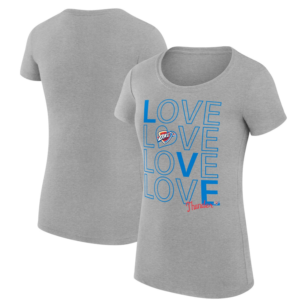 Oklahoma City Thunder G-III 4Her by Carl Banks Women's Super-Slim Fit Lightweight Basketball Love T-Shirt Heather Gray - NBA