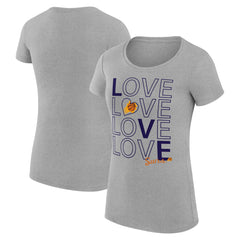 Phoenix Suns G-III 4Her by Carl Banks Women's Super-Slim Fit Lightweight Basketball Love T-Shirt Heather Gray - NBA