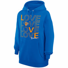 New York Knicks G-III 4Her by Carl Banks Women's Basketball Love Fleece Pullover Hoodie Blue - NBA
