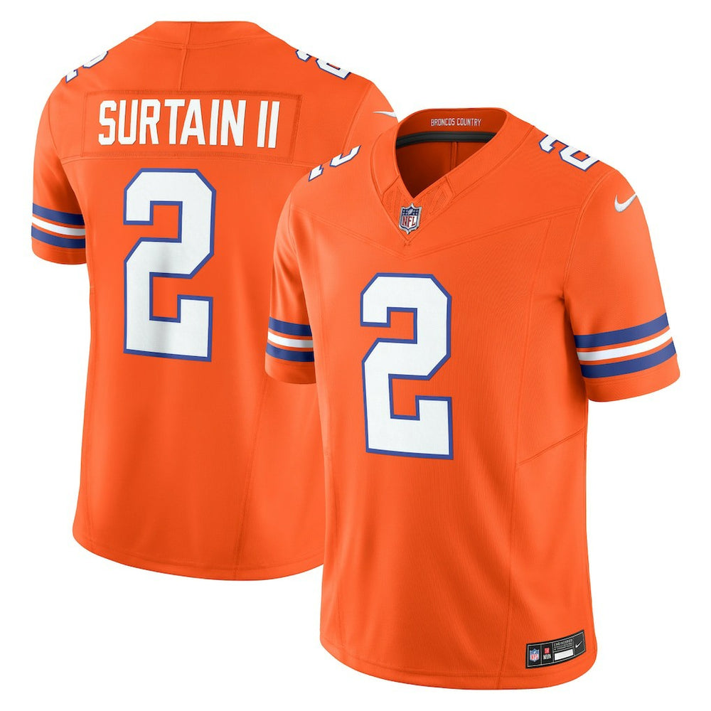 Patrick Surtain II Denver Broncos Alternate Mile High Collection 1977 Throwback Vapor F.U.S.E. Limited Jersey Orange | Nike for Sale
