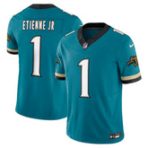 Travis Etienne Jacksonville Jaguars Prowler Throwback Vapor F.U.S.E. Limited Jersey Teal | Nike for Sale