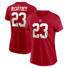 Christian McCaffrey San Francisco 49ers Women's Player Name & Number T-Shirt Scarlet | Nike for Sale