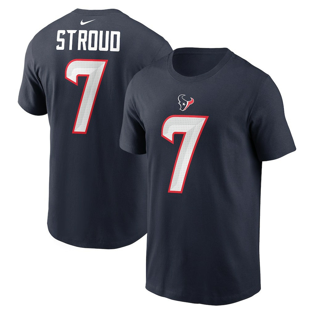 C.J. Stroud Houston Texans Player Name & Number T-Shirt Navy | Nike for Sale