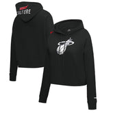 Miami Heat Pro Standard Women's 2023/24 City Edition Cropped Pullover Hoodie Black - NBA
