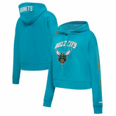 Charlotte Hornets Pro Standard Women's 2023/24 City Edition Cropped Pullover Hoodie Teal - NBA