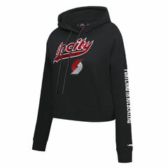 Portland Trail Blazers Pro Standard Women's 2023/24 City Edition Cropped Pullover Hoodie Black - NBA