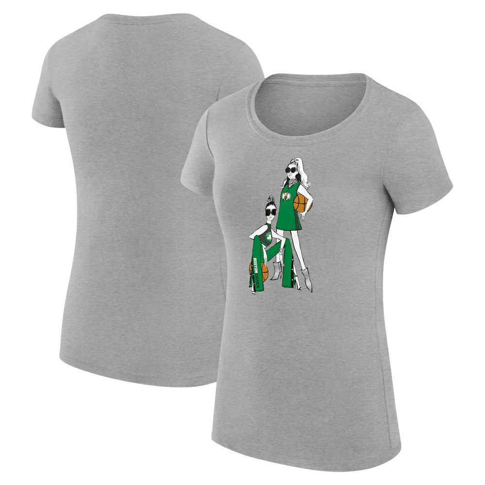 Boston Celtics G-III 4Her by Carl Banks Women's Super-Slim Fit Lightweight Basketball Girls T-Shirt Heather Gray - NBA