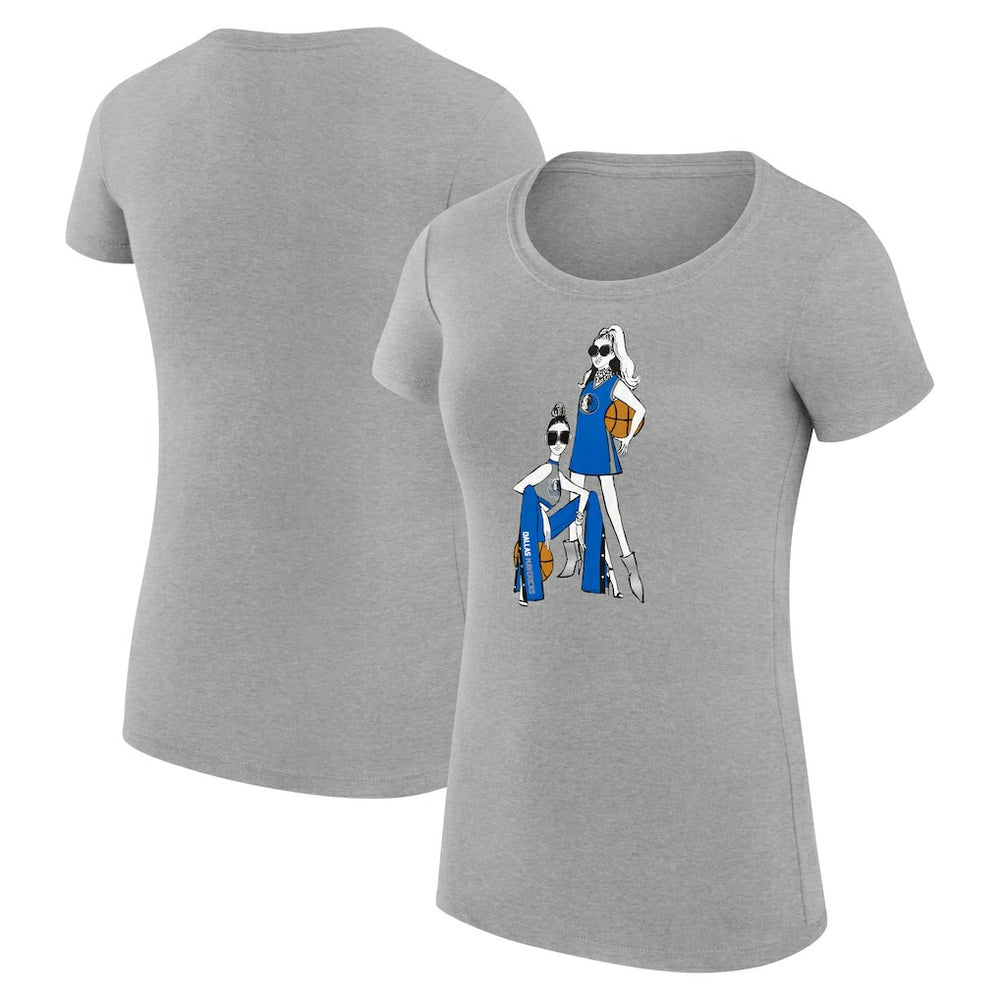 Dallas Mavericks G-III 4Her by Carl Banks Women's Super-Slim Fit Lightweight Basketball Girls T-Shirt Heather Gray - NBA