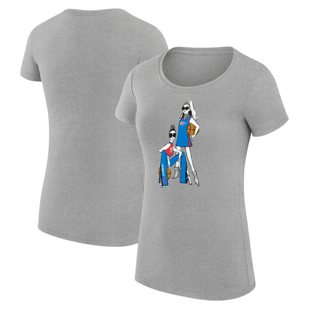Oklahoma City Thunder G-III 4Her by Carl Banks Women's Super-Slim Fit Lightweight Basketball Girls T-Shirt Heather Gray - NBA
