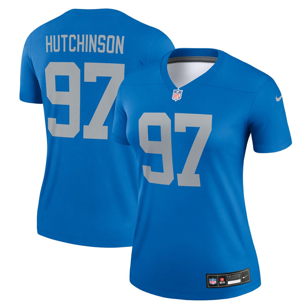 Aidan Hutchinson Detroit Lions Women's Alternate Legend Player Performance Top Blue | Nike for Sale
